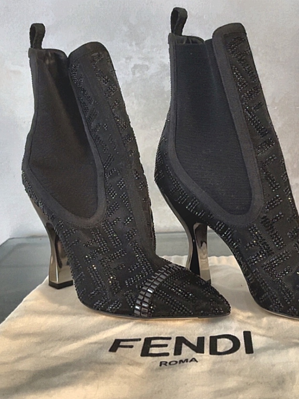 Fendi Tronchetto Rete Strass View 5